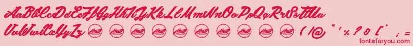 Police Chunks PersonalUseOnly – polices rouges sur fond rose