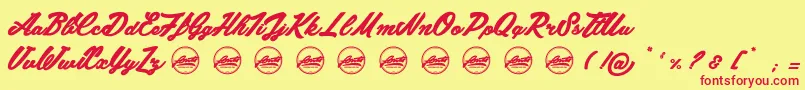 Chunks PersonalUseOnly Font – Red Fonts on Yellow Background