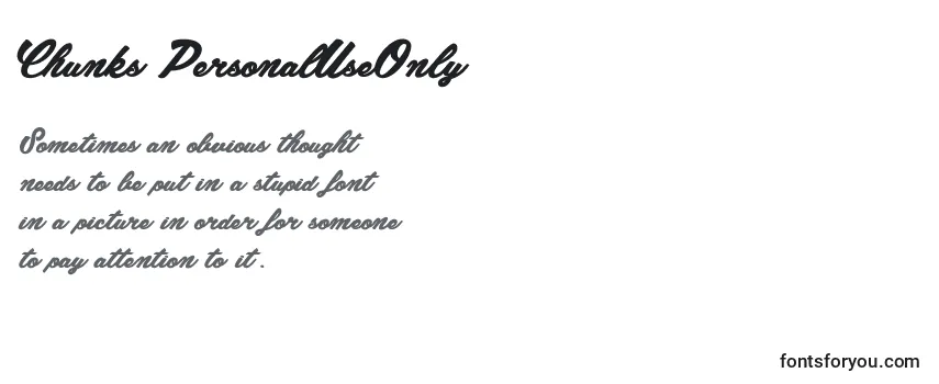 Schriftart Chunks PersonalUseOnly