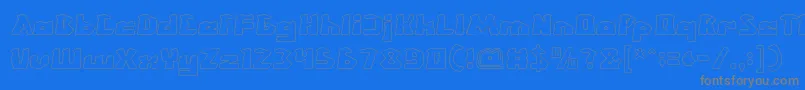 CHUNKY BAR HOLLOW-Schriftart – Graue Schriften auf blauem Hintergrund