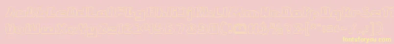 CHUNKY BAR HOLLOW Font – Yellow Fonts on Pink Background