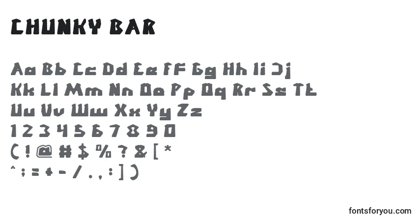 Schriftart CHUNKY BAR – Alphabet, Zahlen, spezielle Symbole