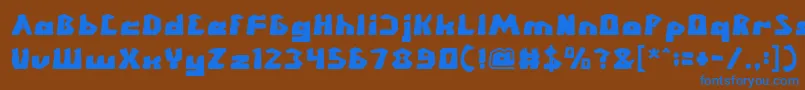 CHUNKY BAR Font – Blue Fonts on Brown Background