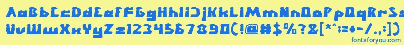 CHUNKY BAR Font – Blue Fonts on Yellow Background