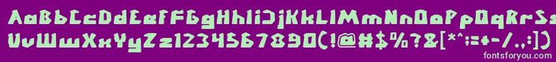 CHUNKY BAR Font – Green Fonts on Purple Background