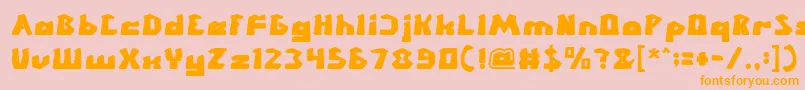 CHUNKY BAR-Schriftart – Orangefarbene Schriften auf rosa Hintergrund