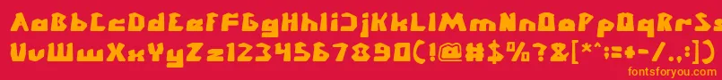 フォントCHUNKY BAR – 赤い背景にオレンジの文字