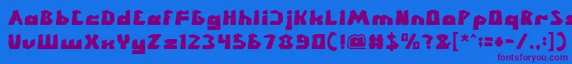 CHUNKY BAR Font – Purple Fonts on Blue Background