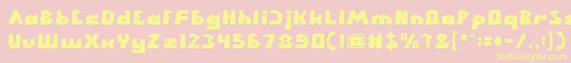 CHUNKY BAR-Schriftart – Gelbe Schriften auf rosa Hintergrund