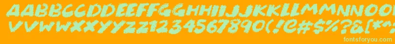 Chunky Chalk Italic Font – Green Fonts on Orange Background