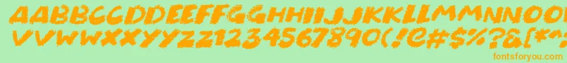 Chunky Chalk Italic Font – Orange Fonts on Green Background