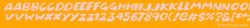 Chunky Chalk Italic Font – Pink Fonts on Orange Background