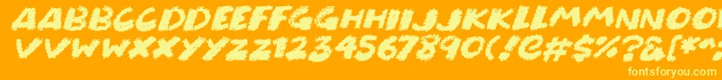 Chunky Chalk Italic-fontti – keltaiset fontit oranssilla taustalla