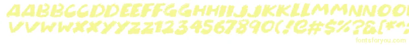 Chunky Chalk Italic Font – Yellow Fonts on White Background