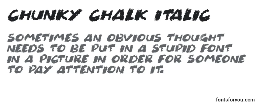 Revisão da fonte Chunky Chalk Italic