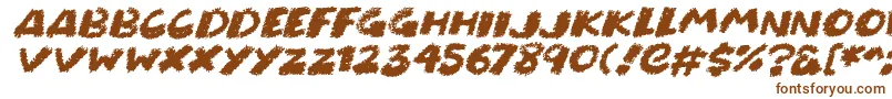 フォントChunky Chalk Italic – 白い背景に茶色のフォント