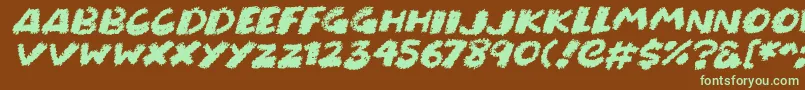Chunky Chalk Italic-fontti – vihreät fontit ruskealla taustalla