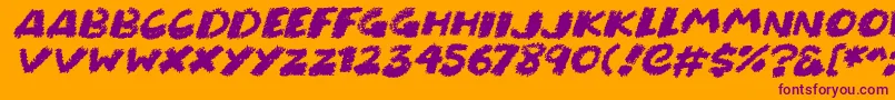 Шрифт Chunky Chalk Italic – фиолетовые шрифты на оранжевом фоне