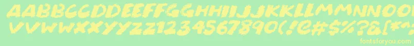 Chunky Chalk Italic Font – Yellow Fonts on Green Background