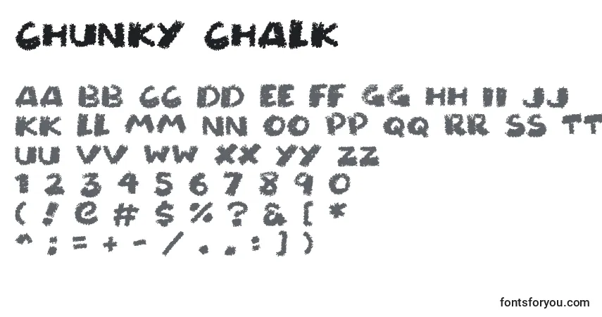 Schriftart Chunky Chalk – Alphabet, Zahlen, spezielle Symbole