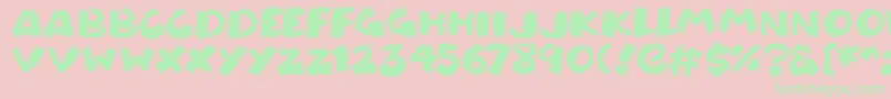 Chunky Chalk-Schriftart – Grüne Schriften auf rosa Hintergrund