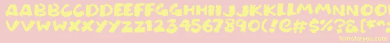 Chunky Chalk Font – Yellow Fonts on Pink Background