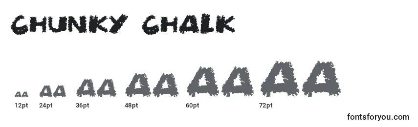 Tamanhos de fonte Chunky Chalk