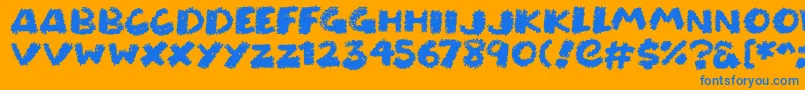 Chunky Chalk Font – Blue Fonts on Orange Background