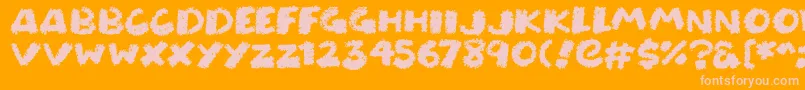 Chunky Chalk Font – Pink Fonts on Orange Background