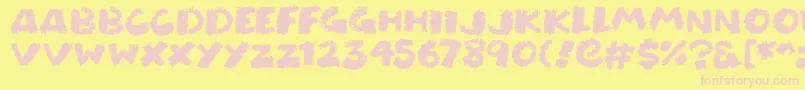 Chunky Chalk Font – Pink Fonts on Yellow Background