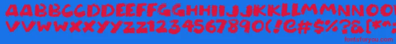 Chunky Chalk Font – Red Fonts on Blue Background