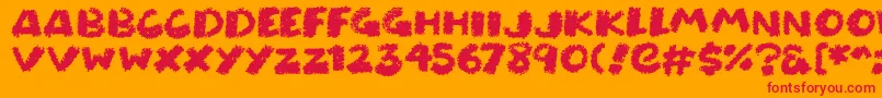 Chunky Chalk-Schriftart – Rote Schriften auf orangefarbenem Hintergrund