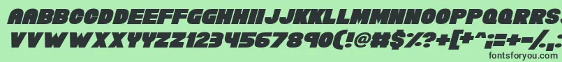 Fonte Chunky Funks Italic – fontes pretas em um fundo verde