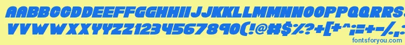 Police Chunky Funks Italic – polices bleues sur fond jaune