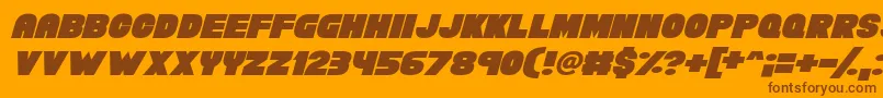 Chunky Funks Italic-fontti – ruskeat fontit oranssilla taustalla