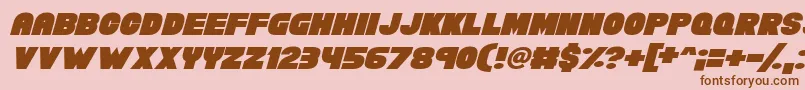 Chunky Funks Italic-fontti – ruskeat fontit vaaleanpunaisella taustalla