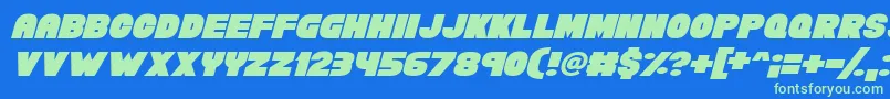 Шрифт Chunky Funks Italic – зелёные шрифты на синем фоне