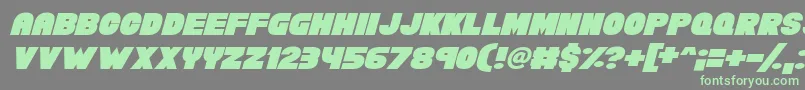 Chunky Funks Italic Font – Green Fonts on Gray Background