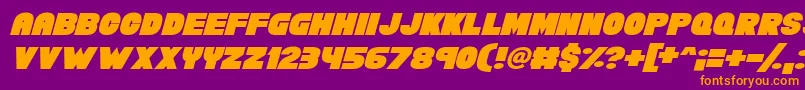 Chunky Funks Italic Font – Orange Fonts on Purple Background