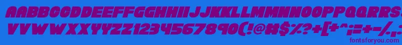 フォントChunky Funks Italic – 紫色のフォント、青い背景