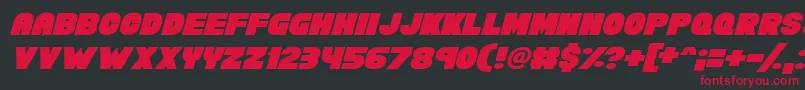 Chunky Funks Italic Font – Red Fonts on Black Background