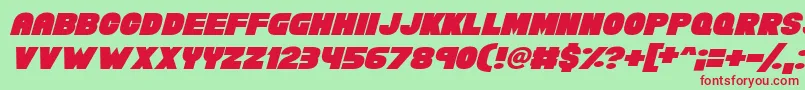 フォントChunky Funks Italic – 赤い文字の緑の背景