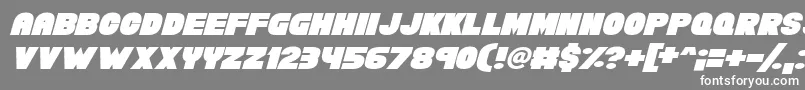 Chunky Funks Italic-fontti – valkoiset fontit harmaalla taustalla