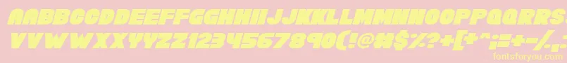 Chunky Funks Italic-Schriftart – Gelbe Schriften auf rosa Hintergrund