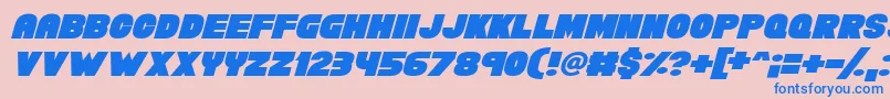 Fonte Chunky Funks Italic – fontes azuis em um fundo rosa