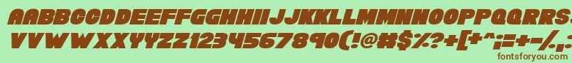 Шрифт Chunky Funks Italic – коричневые шрифты на зелёном фоне