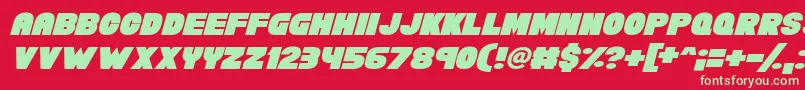Chunky Funks Italic Font – Green Fonts on Red Background