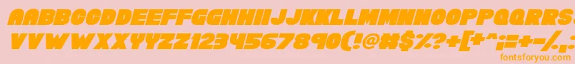 Chunky Funks Italic Font – Orange Fonts on Pink Background