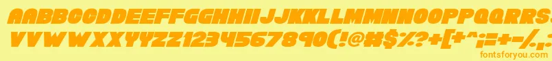 Chunky Funks Italic Font – Orange Fonts on Yellow Background