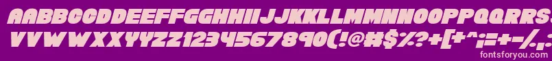 Chunky Funks Italic-fontti – vaaleanpunaiset fontit violetilla taustalla